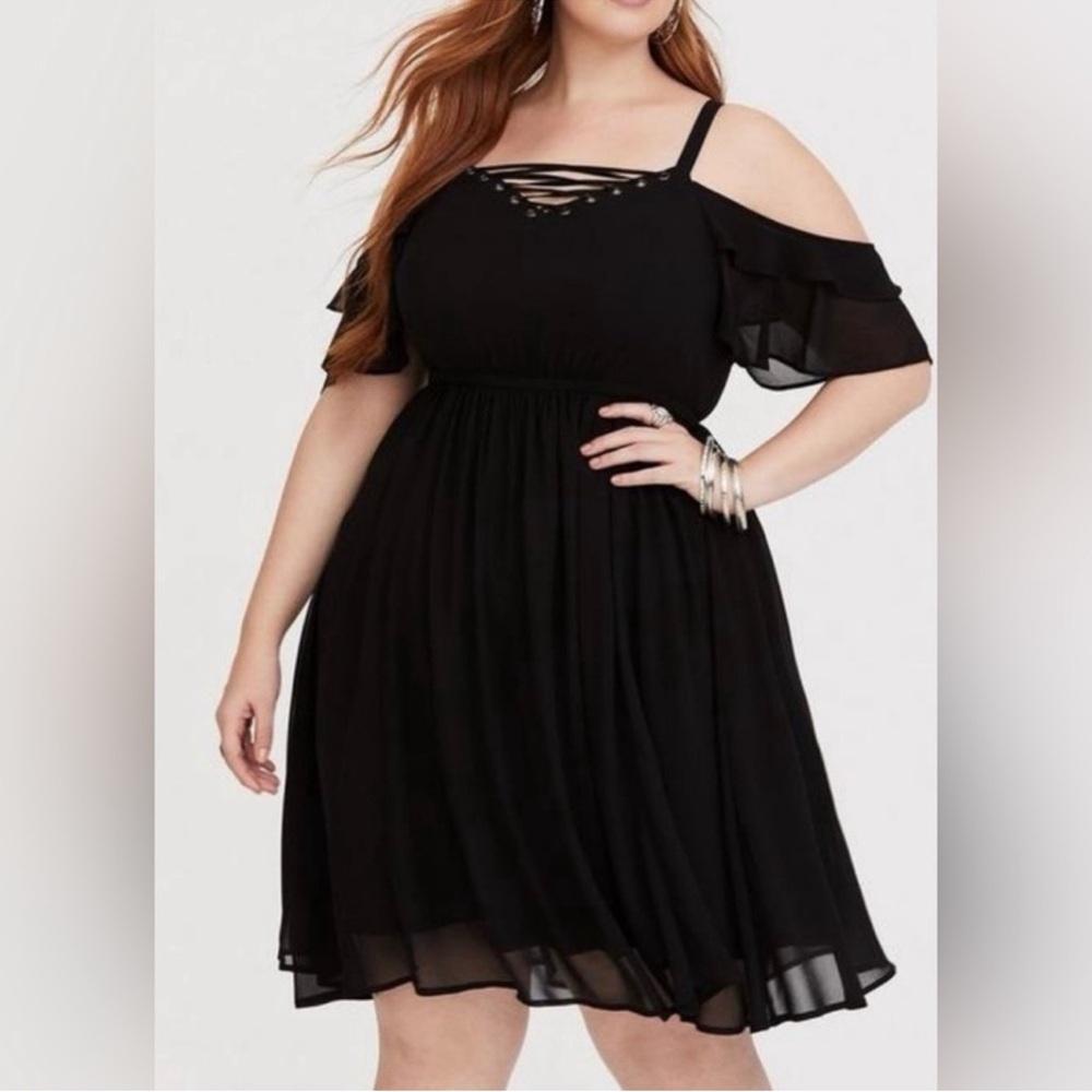 Torrid Black Cold Shoulder Dress